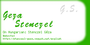geza stenczel business card